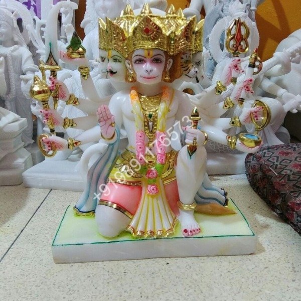 Five Face Panchmukhi Hanuman Baba Marble Murti